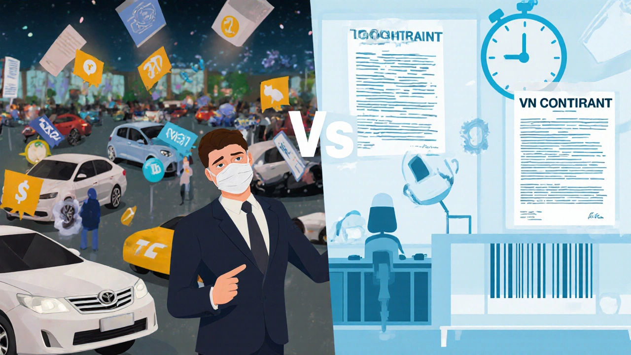 Dvě strany: jedna s nejasným prodejem, druhá s transparentní rezervací auta.