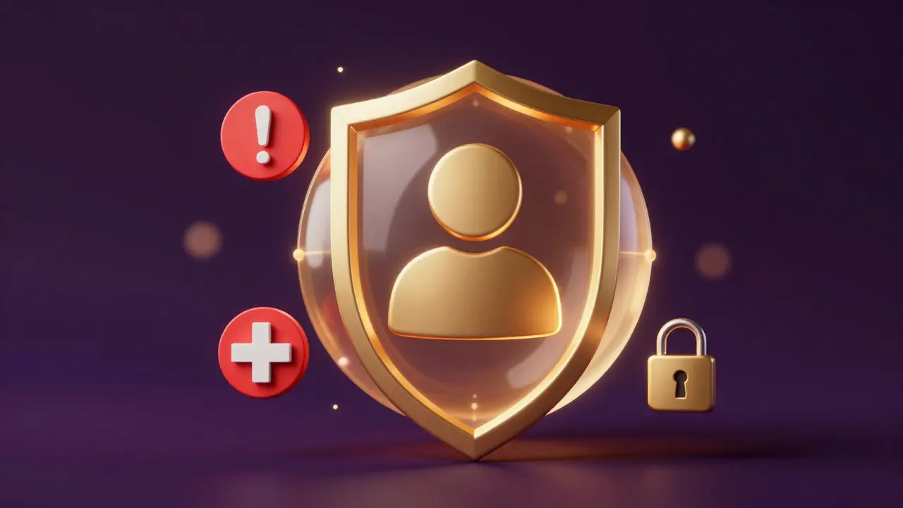 Konceptuální znázornění ochranných hranic a typů incidentů v wellness centru.